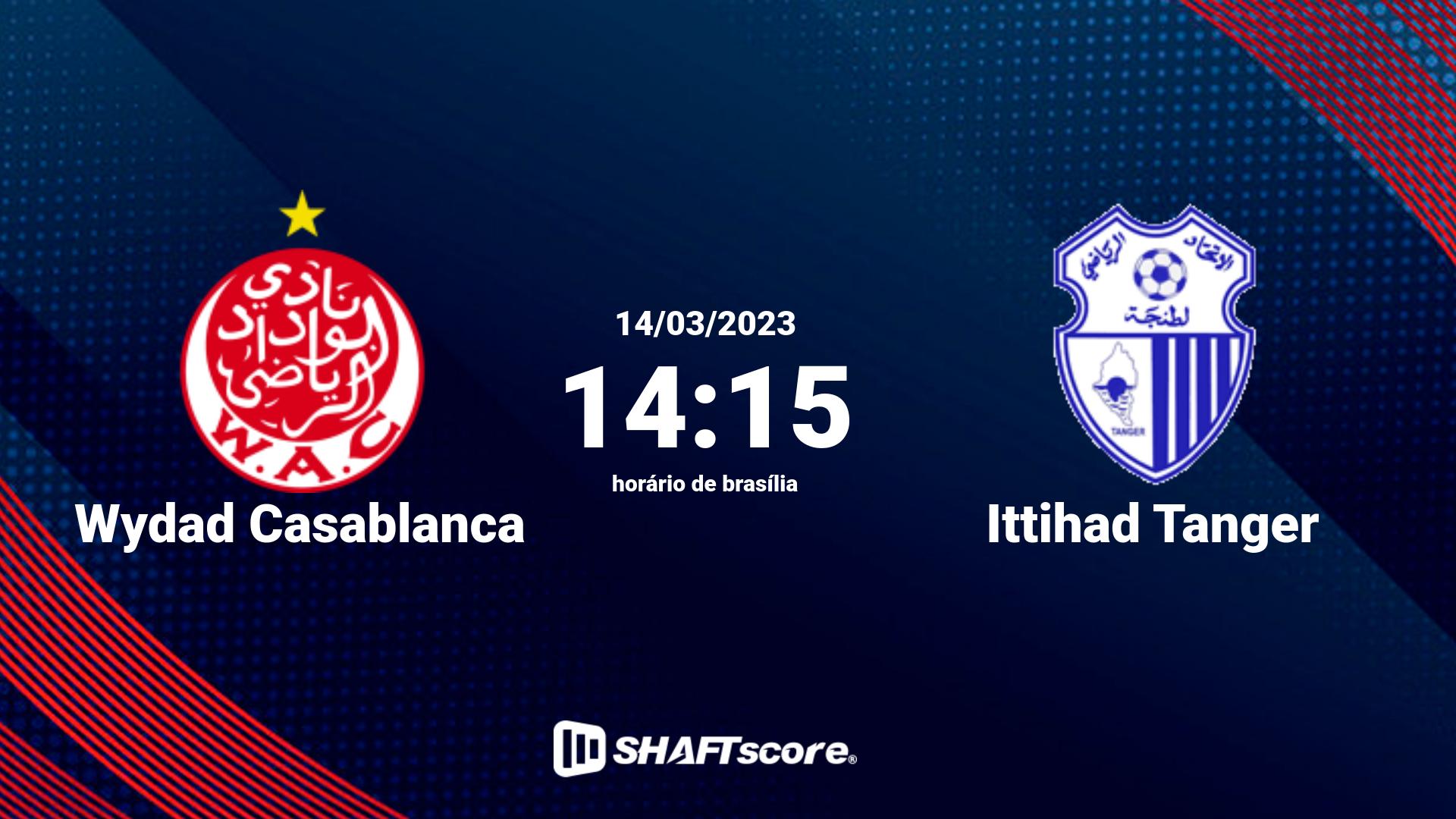 Estatísticas do jogo Wydad Casablanca vs Ittihad Tanger 14.03 14:15