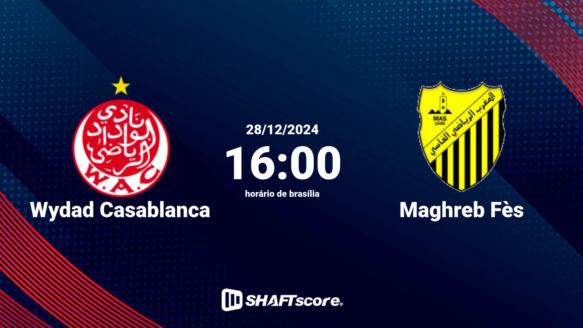 Estatísticas do jogo Wydad Casablanca vs Maghreb Fès 28.12 16:00