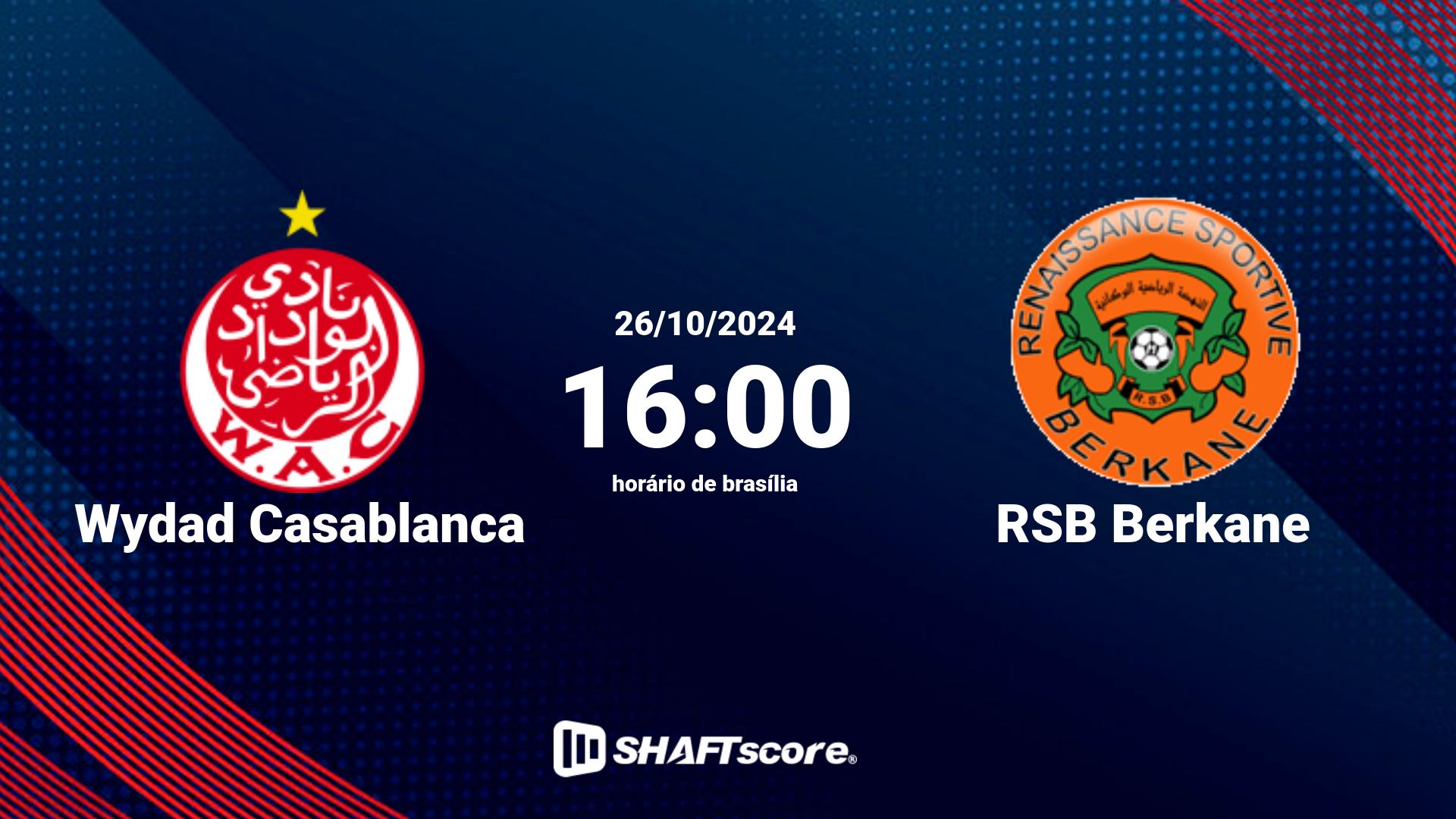 Estatísticas do jogo Wydad Casablanca vs RSB Berkane 26.10 16:00