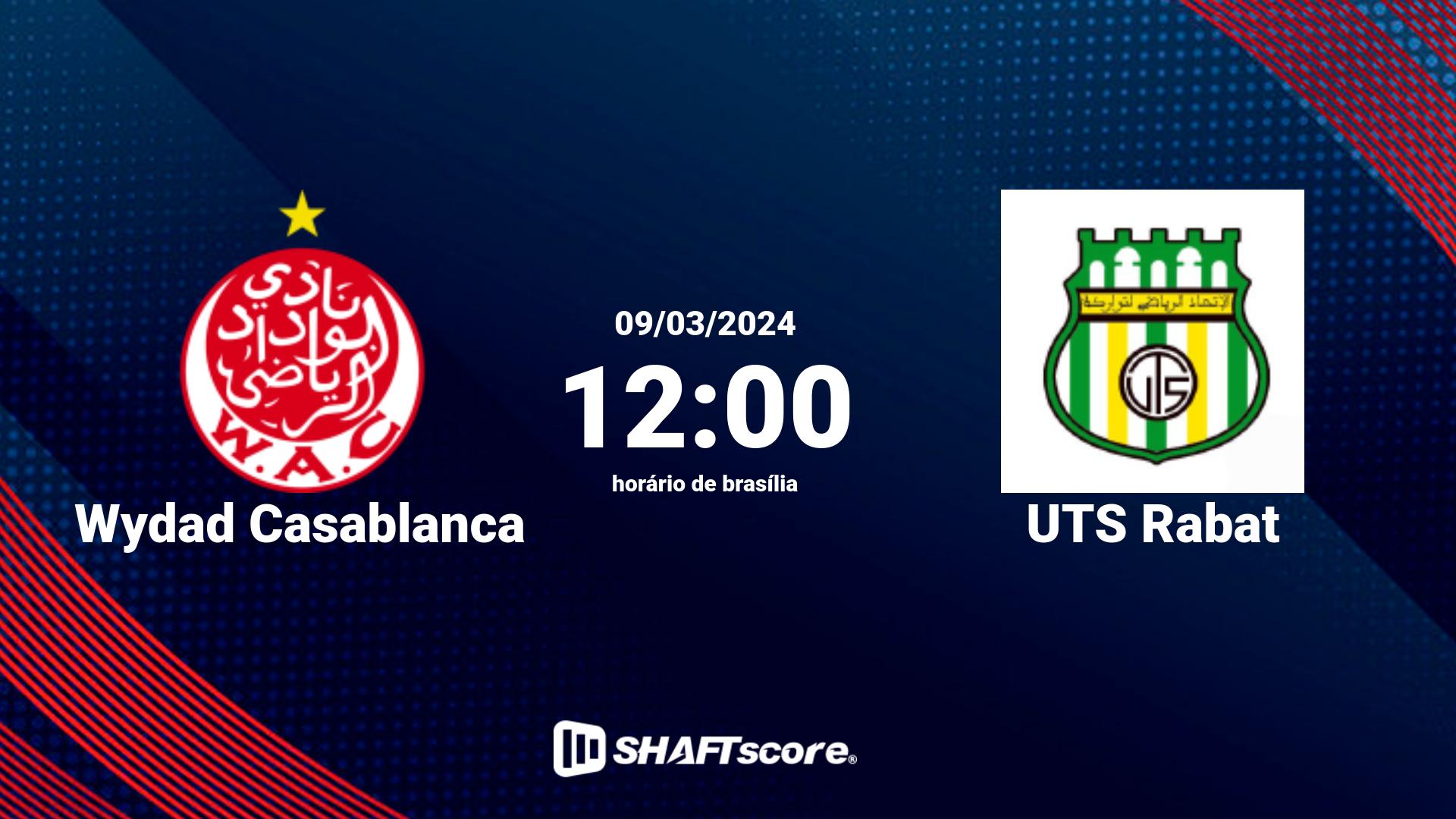 Estatísticas do jogo Wydad Casablanca vs UTS Rabat 09.03 12:00