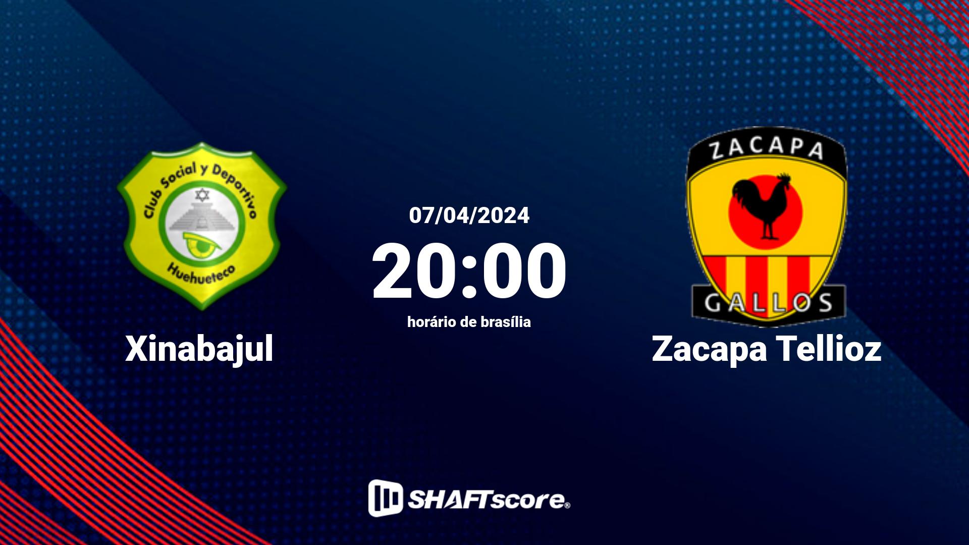 Estatísticas do jogo Xinabajul vs Zacapa Tellioz 07.04 20:00