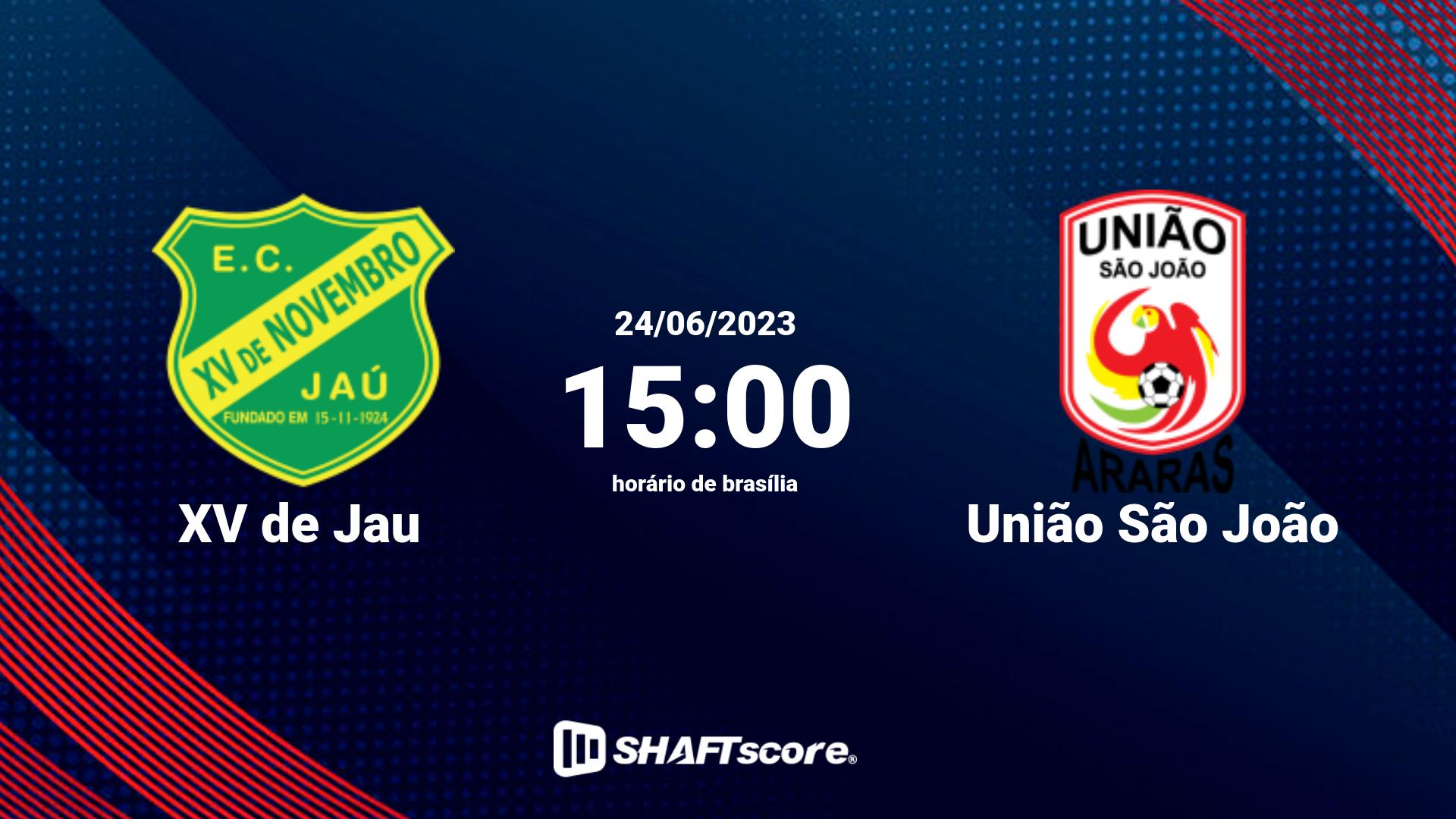 Estatísticas do jogo XV de Jau vs União São João 24.06 15:00