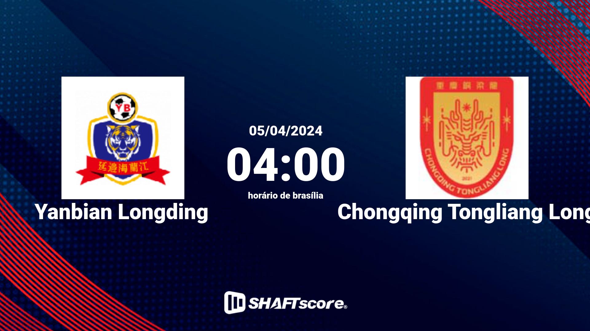 Estatísticas do jogo Yanbian Longding vs Chongqing Tongliang Long 05.04 04:00