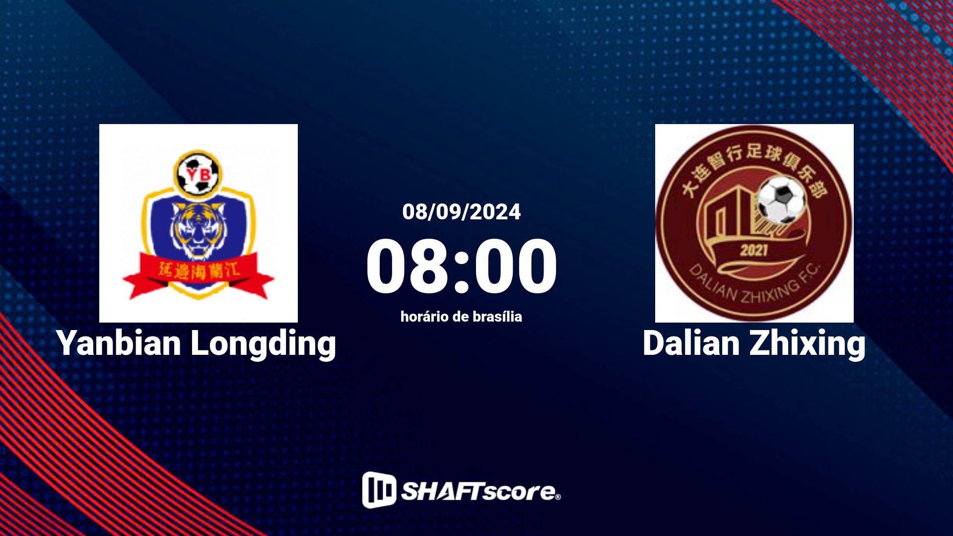 Estatísticas do jogo Yanbian Longding vs Dalian Zhixing 08.09 08:00