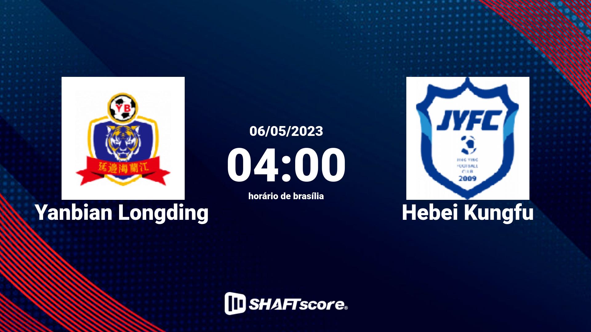 Estatísticas do jogo Yanbian Longding vs Hebei Kungfu 06.05 04:00