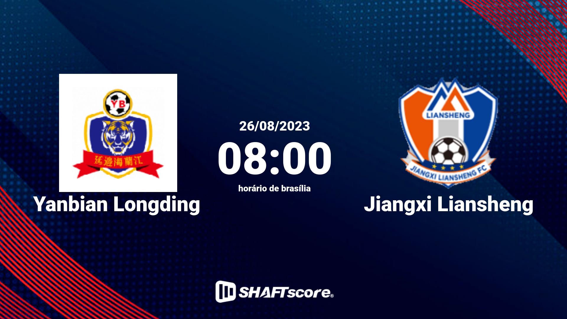 Estatísticas do jogo Yanbian Longding vs Jiangxi Liansheng 26.08 08:00