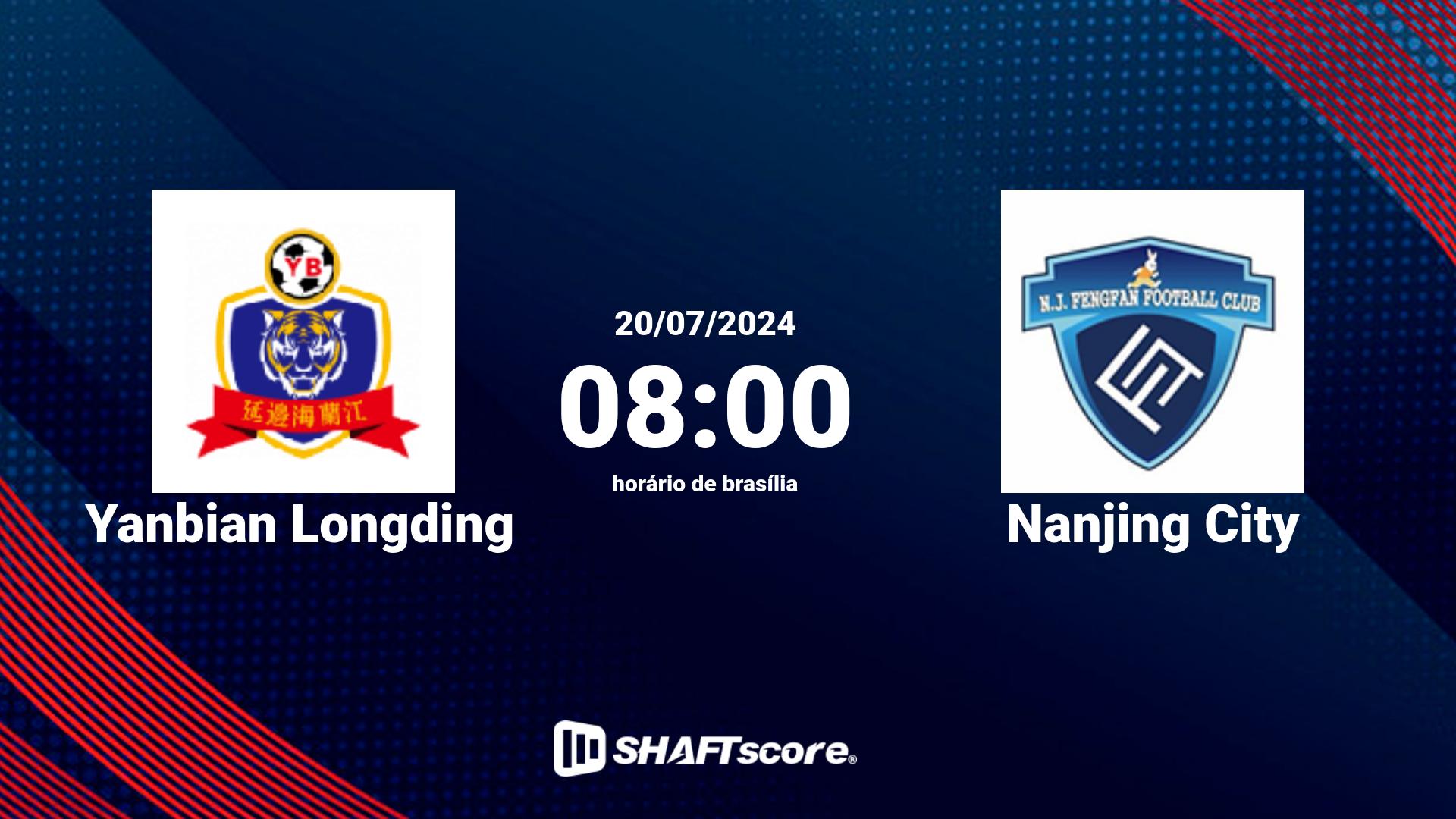 Estatísticas do jogo Yanbian Longding vs Nanjing City 20.07 08:00