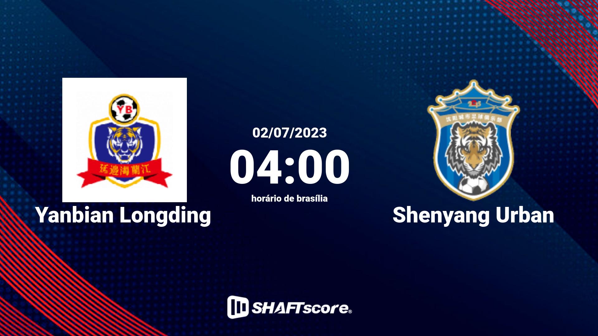 Estatísticas do jogo Yanbian Longding vs Shenyang Urban 02.07 04:00