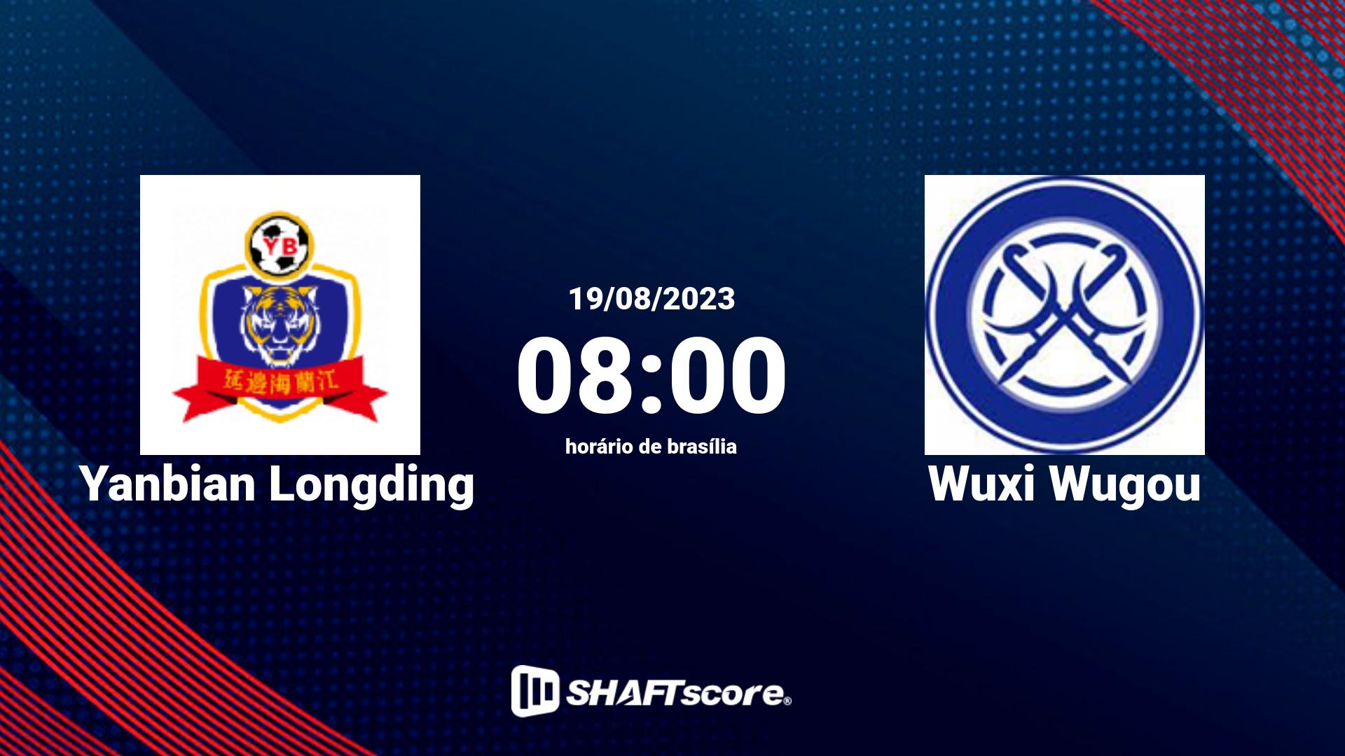 Estatísticas do jogo Yanbian Longding vs Wuxi Wugou 19.08 08:00