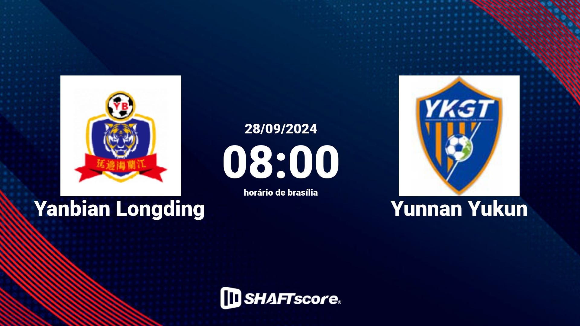 Estatísticas do jogo Yanbian Longding vs Yunnan Yukun 28.09 08:00