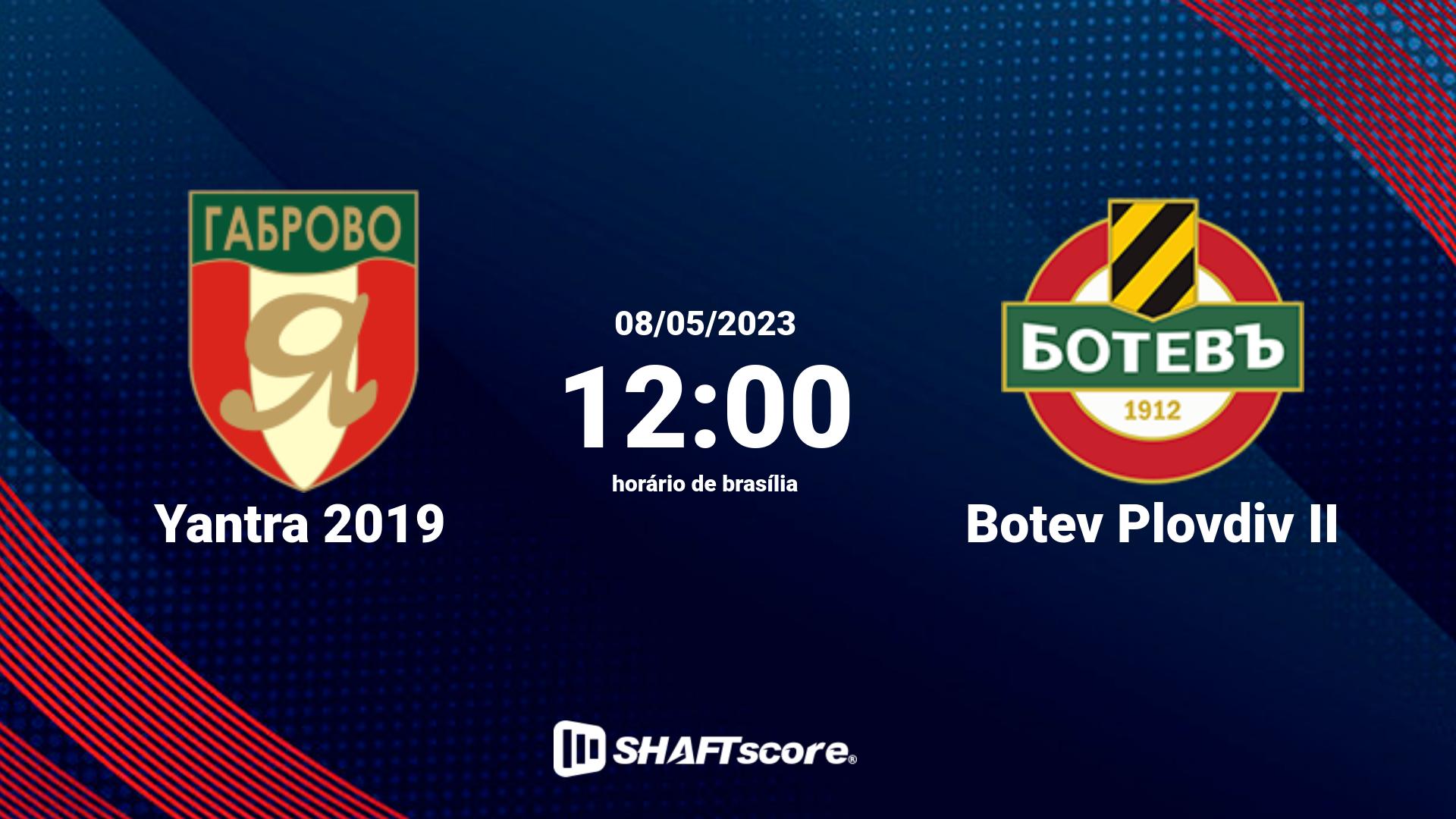 Estatísticas do jogo Yantra 2019 vs Botev Plovdiv II 08.05 12:00