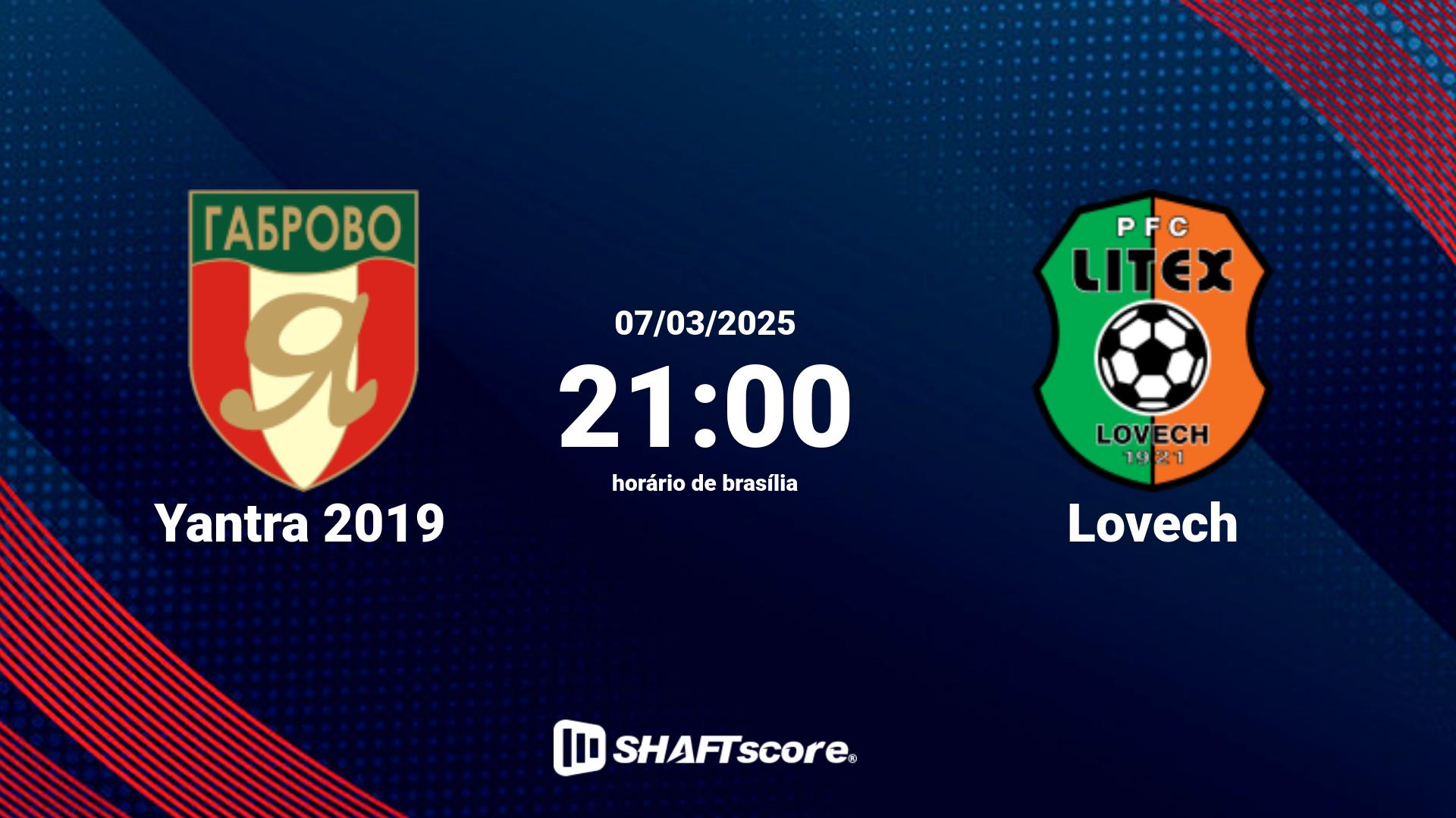 Estatísticas do jogo Yantra 2019 vs Lovech 07.03 21:00