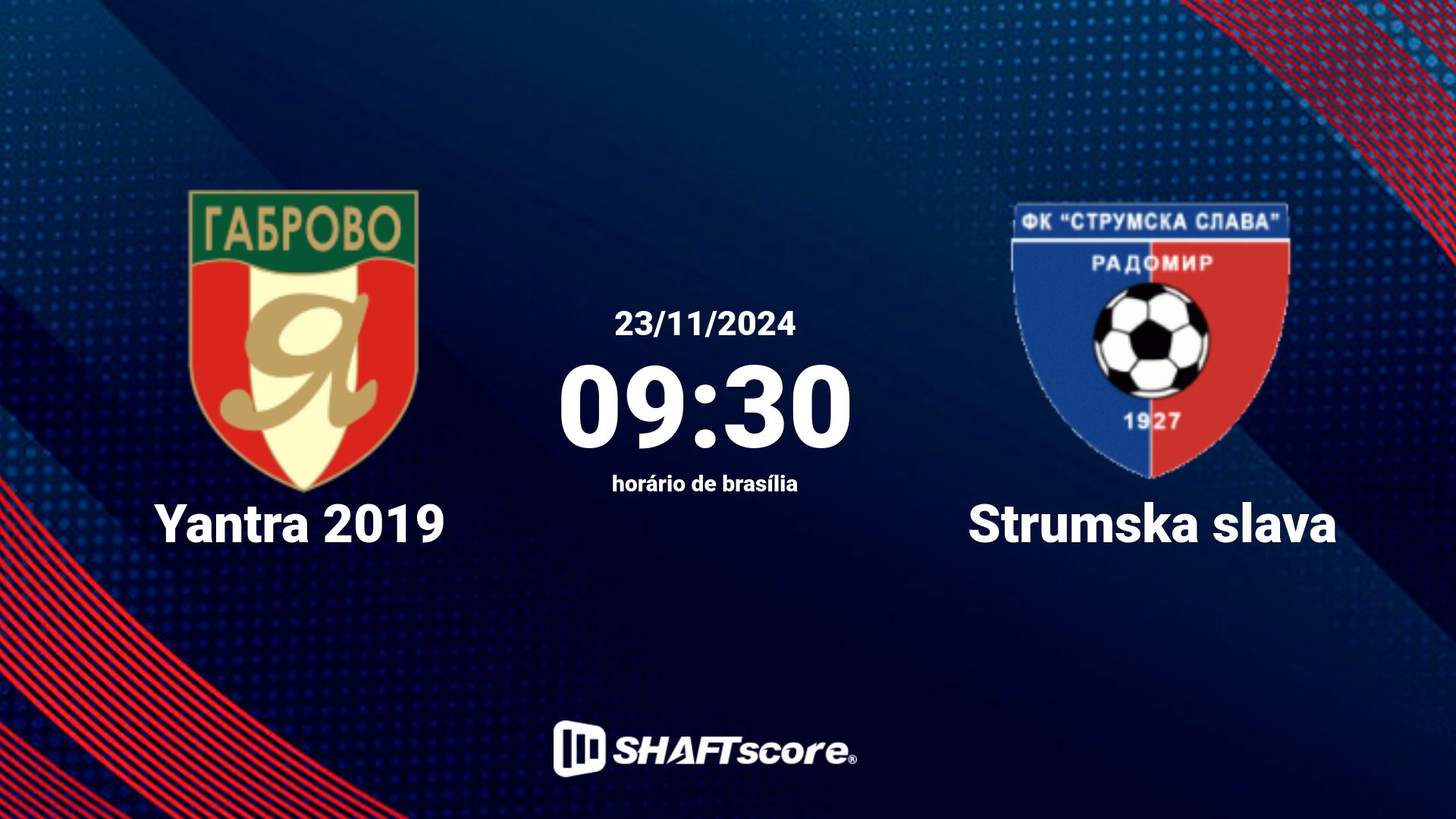 Estatísticas do jogo Yantra 2019 vs Strumska slava 23.11 09:30