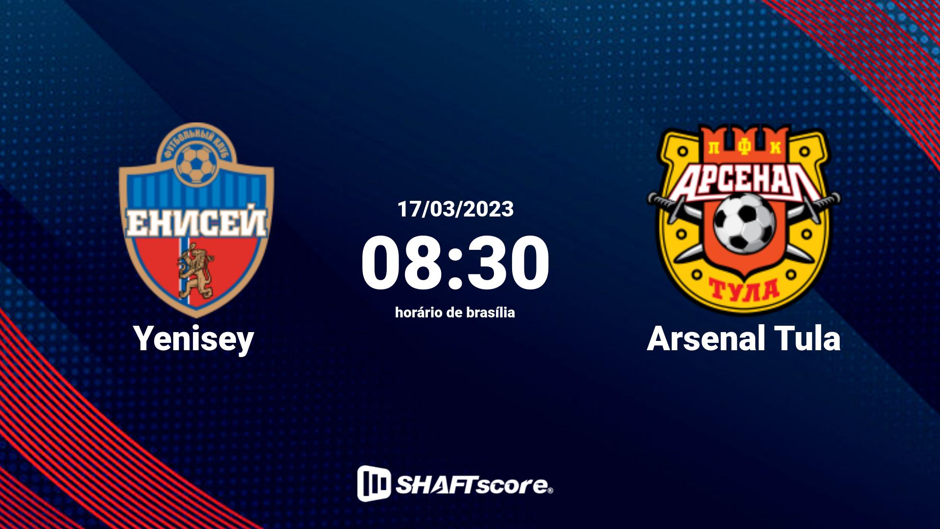 Estatísticas do jogo Yenisey vs Arsenal Tula 17.03 08:30