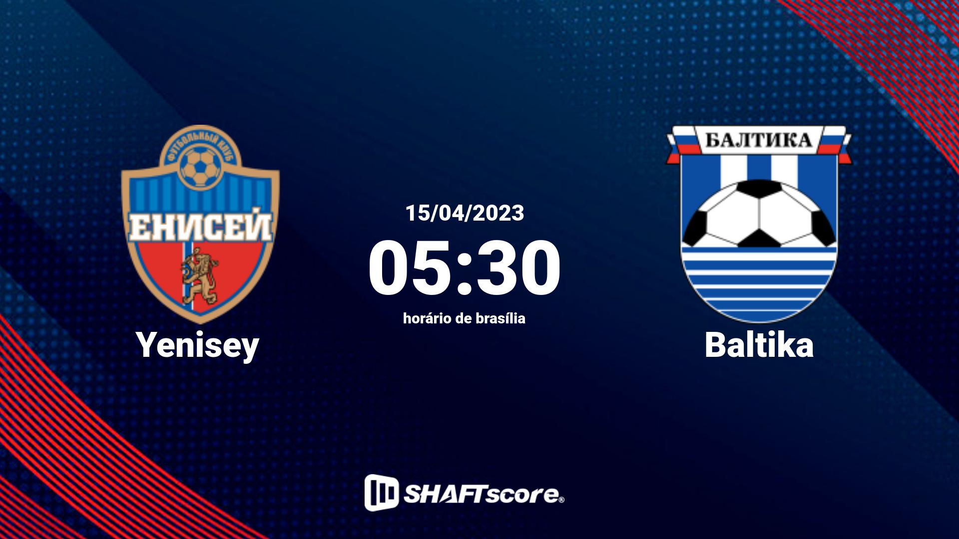 Estatísticas do jogo Yenisey vs Baltika 15.04 05:30