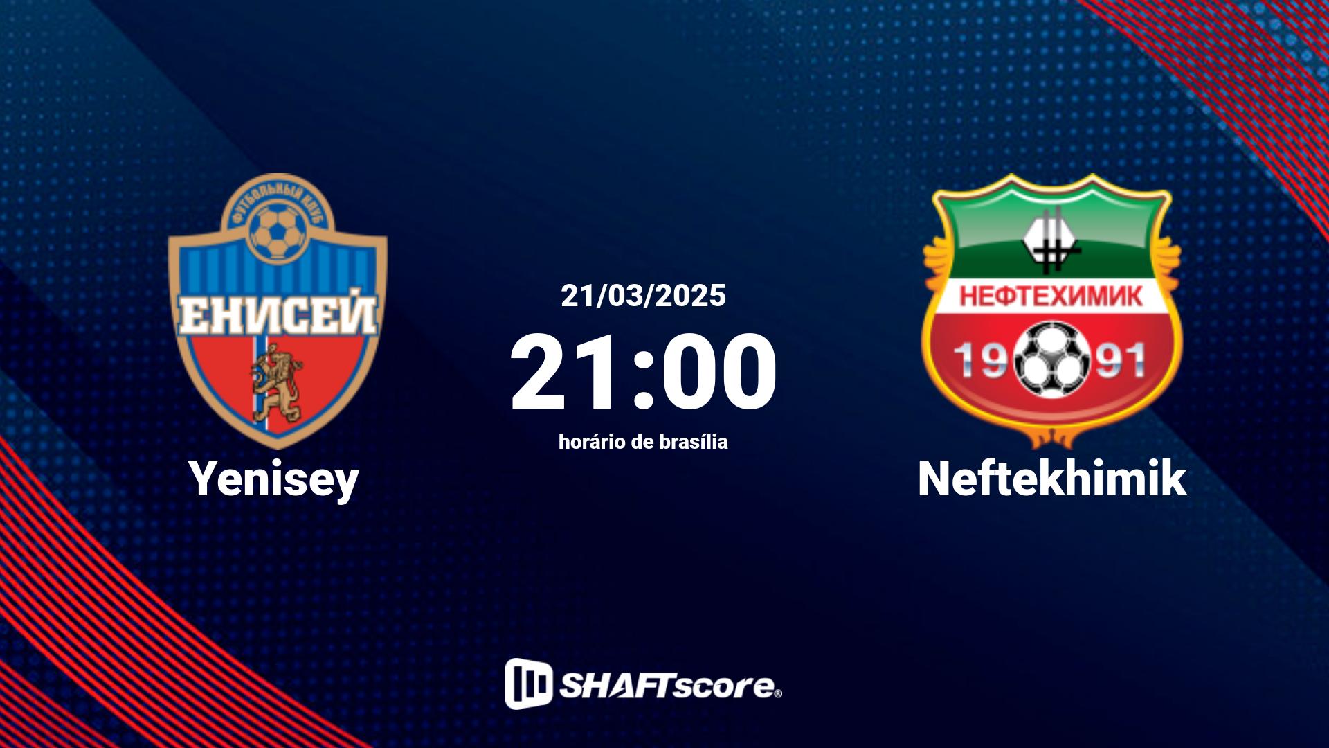 Estatísticas do jogo Yenisey vs Neftekhimik 21.03 21:00