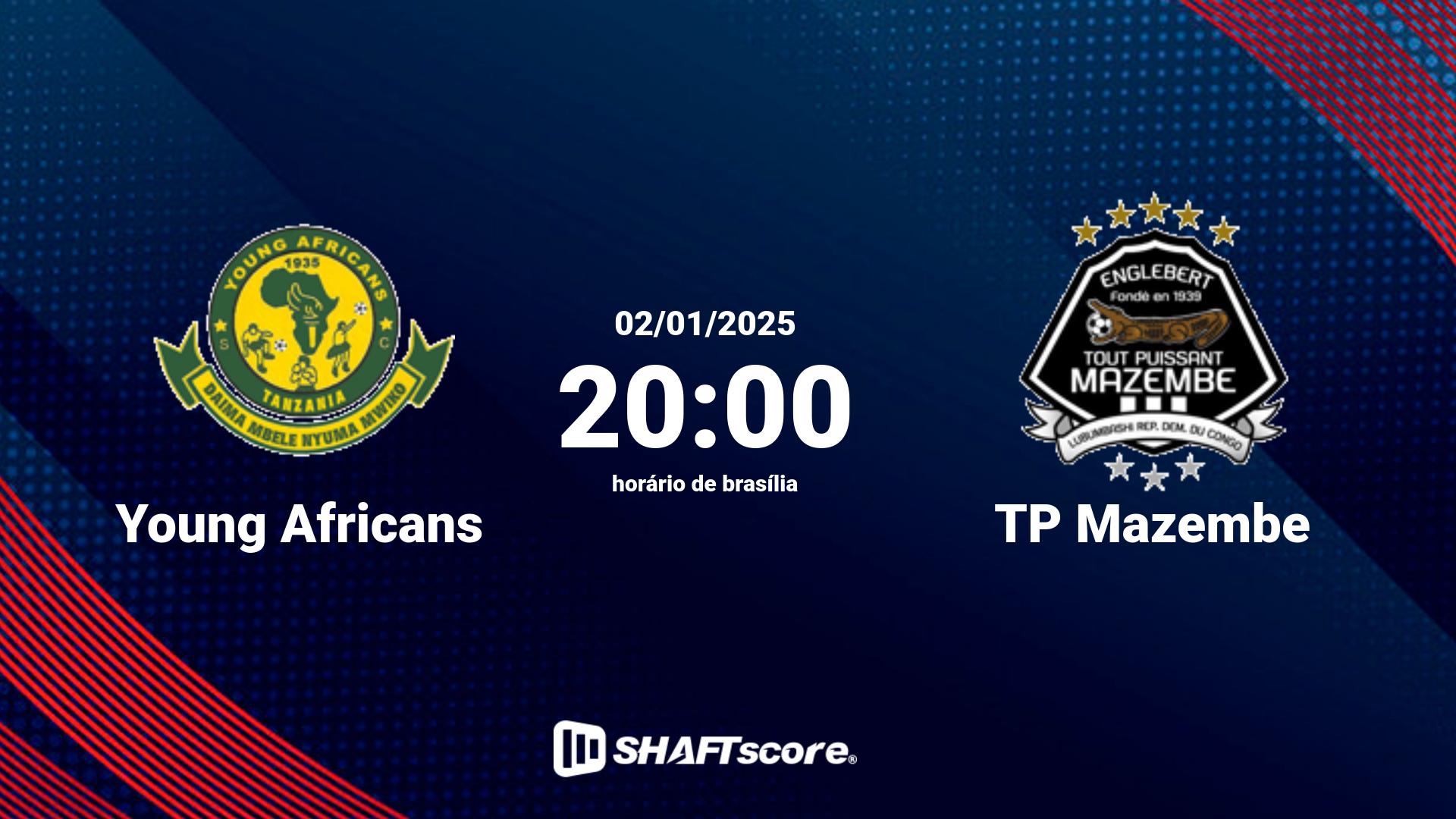 Estatísticas do jogo Young Africans vs TP Mazembe 02.01 20:00