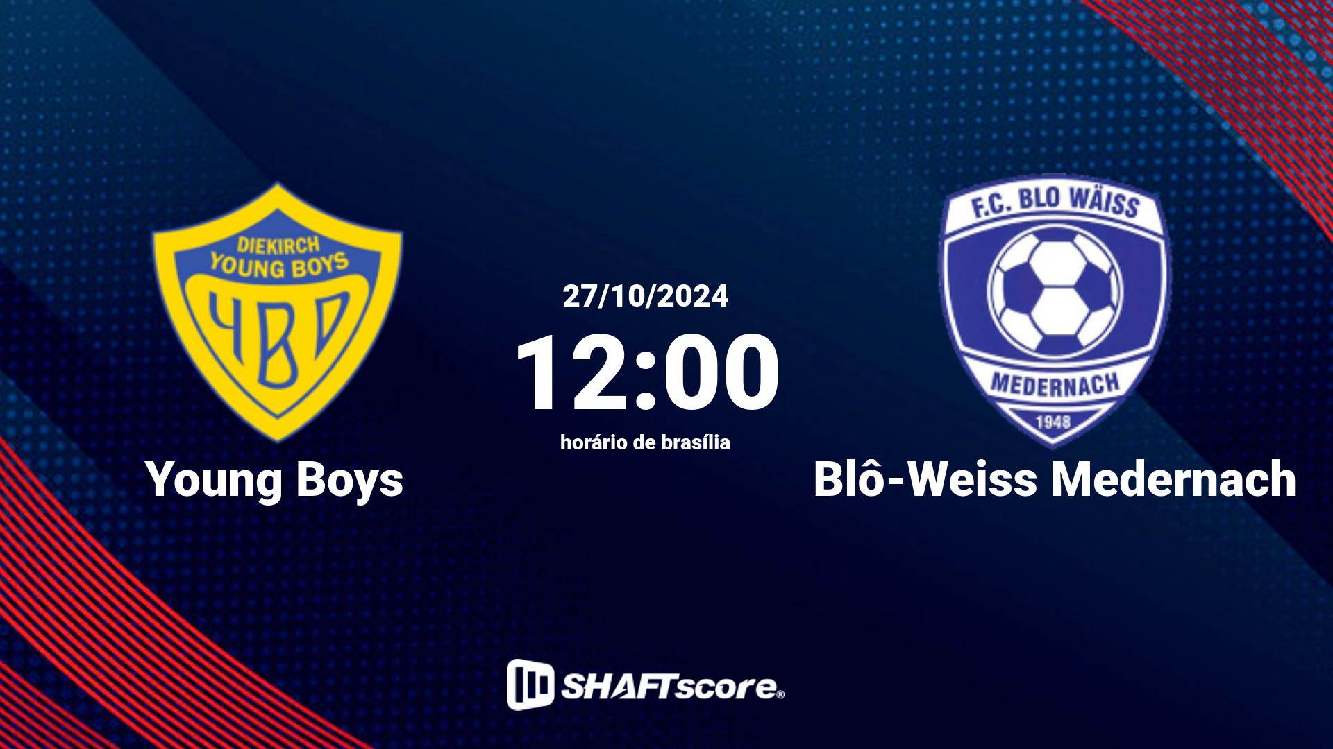 Estatísticas do jogo Young Boys vs Blô-Weiss Medernach 27.10 12:00