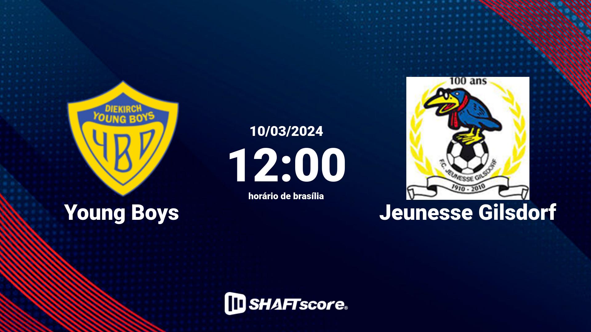 Estatísticas do jogo Young Boys vs Jeunesse Gilsdorf 10.03 12:00