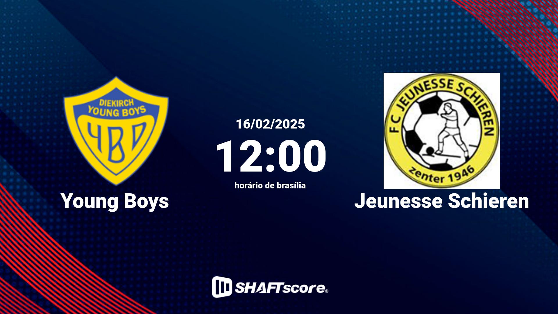 Estatísticas do jogo Young Boys vs Jeunesse Schieren 16.02 12:00