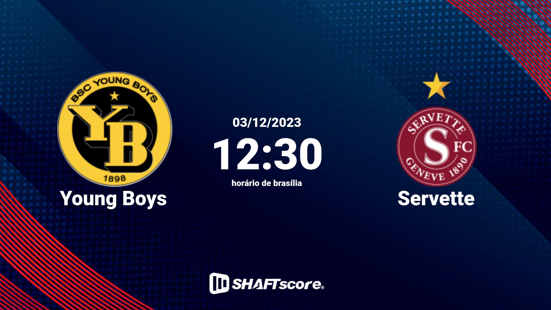 Estatísticas do jogo Young Boys vs Servette 03.12 12:30