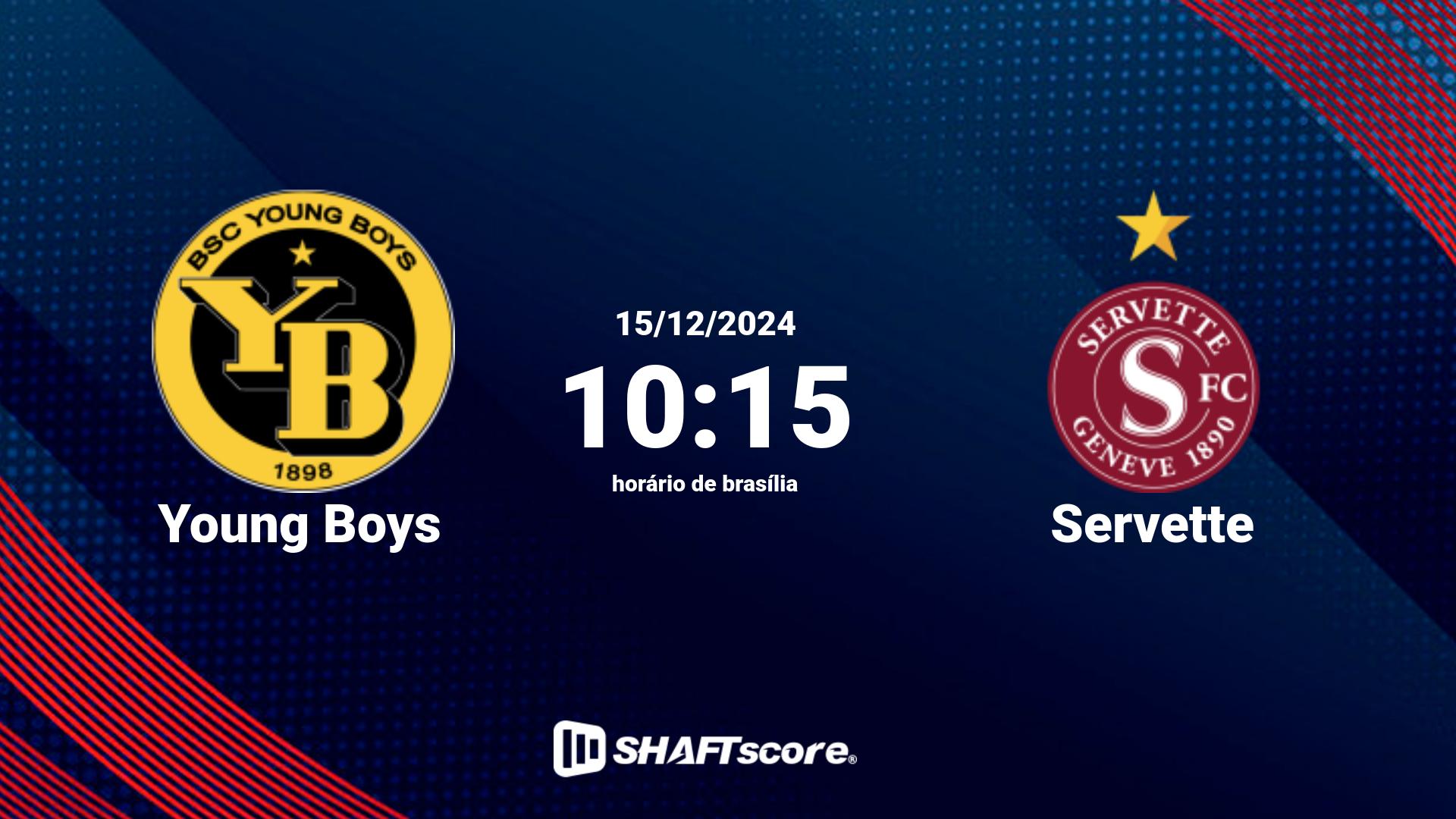 Estatísticas do jogo Young Boys vs Servette 15.12 10:15