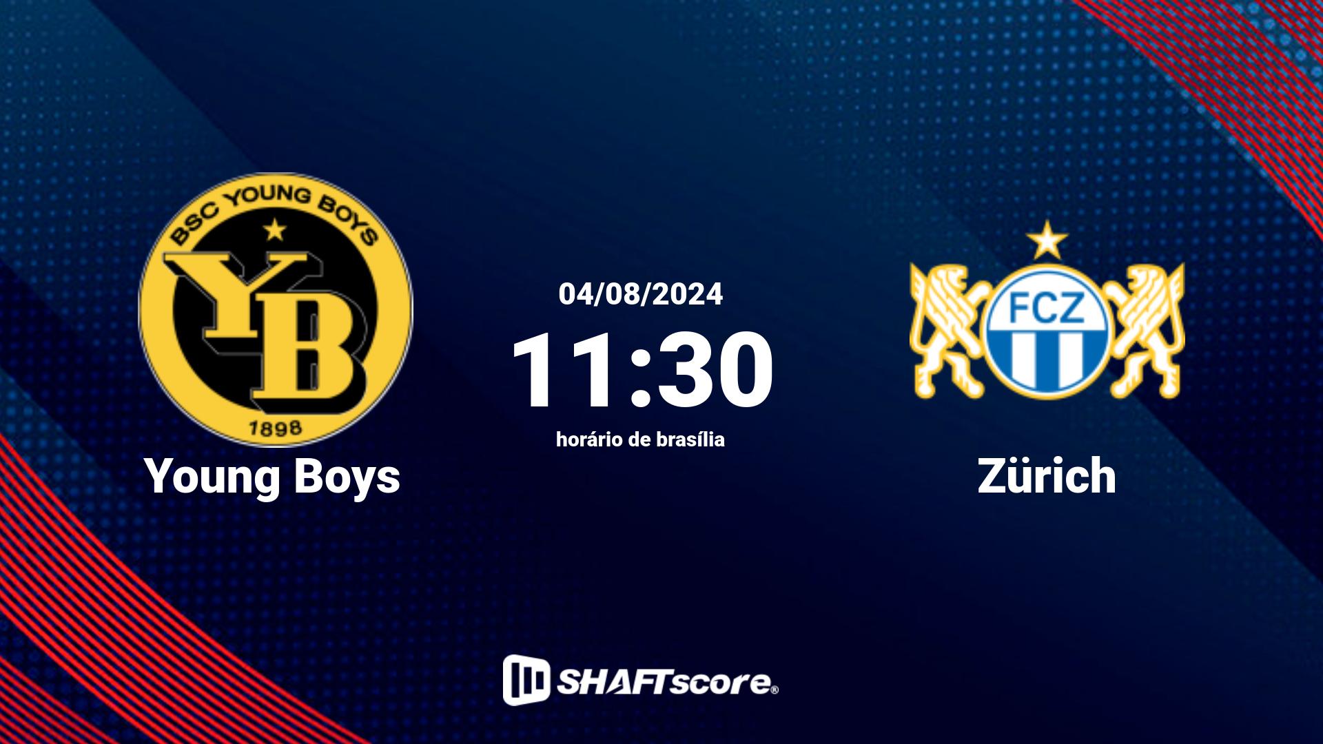 Estatísticas do jogo Young Boys vs Zürich 04.08 11:30
