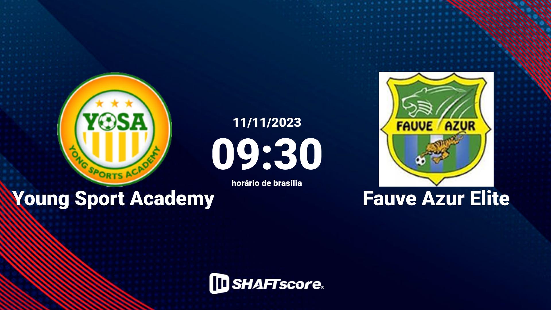 Estatísticas do jogo Young Sport Academy vs Fauve Azur Elite 11.11 09:30