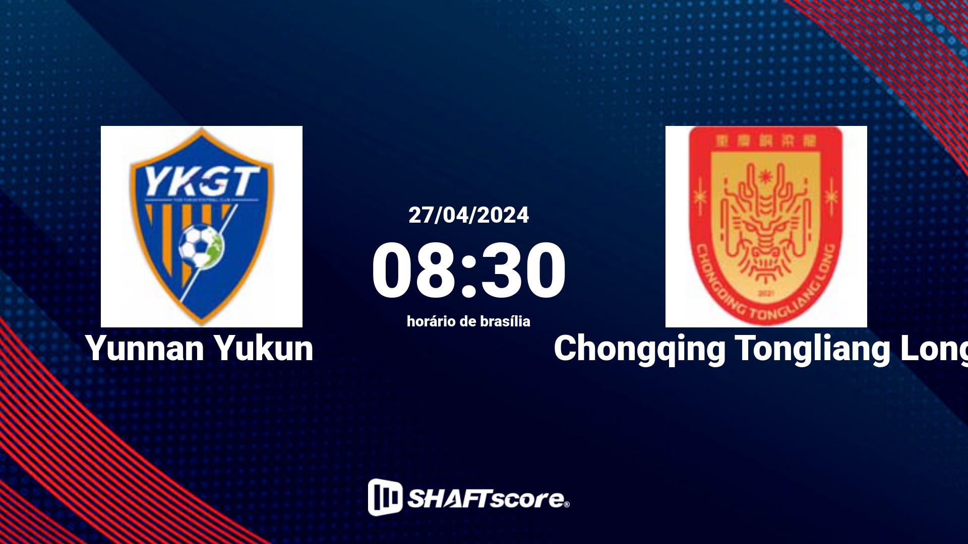 Estatísticas do jogo Yunnan Yukun vs Chongqing Tongliang Long 27.04 08:30
