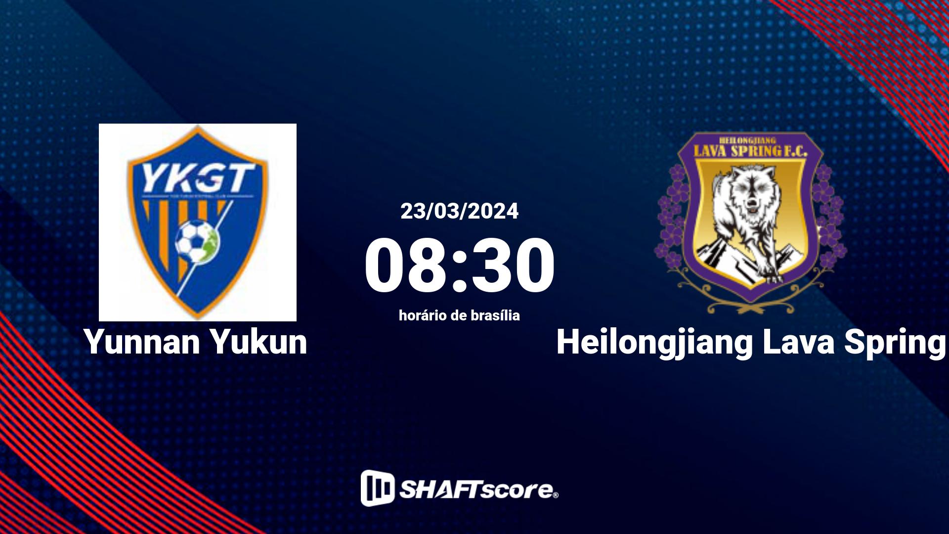 Estatísticas do jogo Yunnan Yukun vs Heilongjiang Lava Spring 23.03 08:30