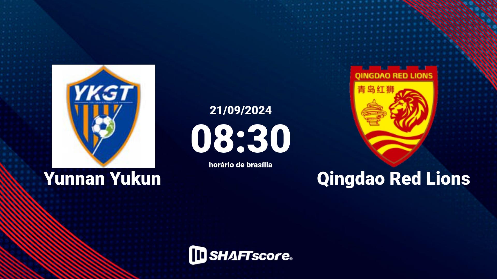 Estatísticas do jogo Yunnan Yukun vs Qingdao Red Lions 21.09 08:30