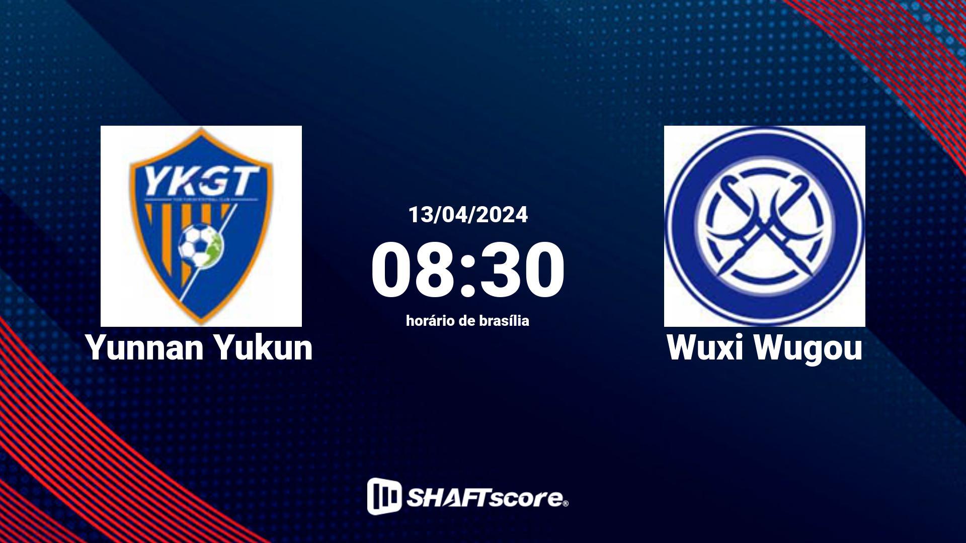 Estatísticas do jogo Yunnan Yukun vs Wuxi Wugou 13.04 08:30