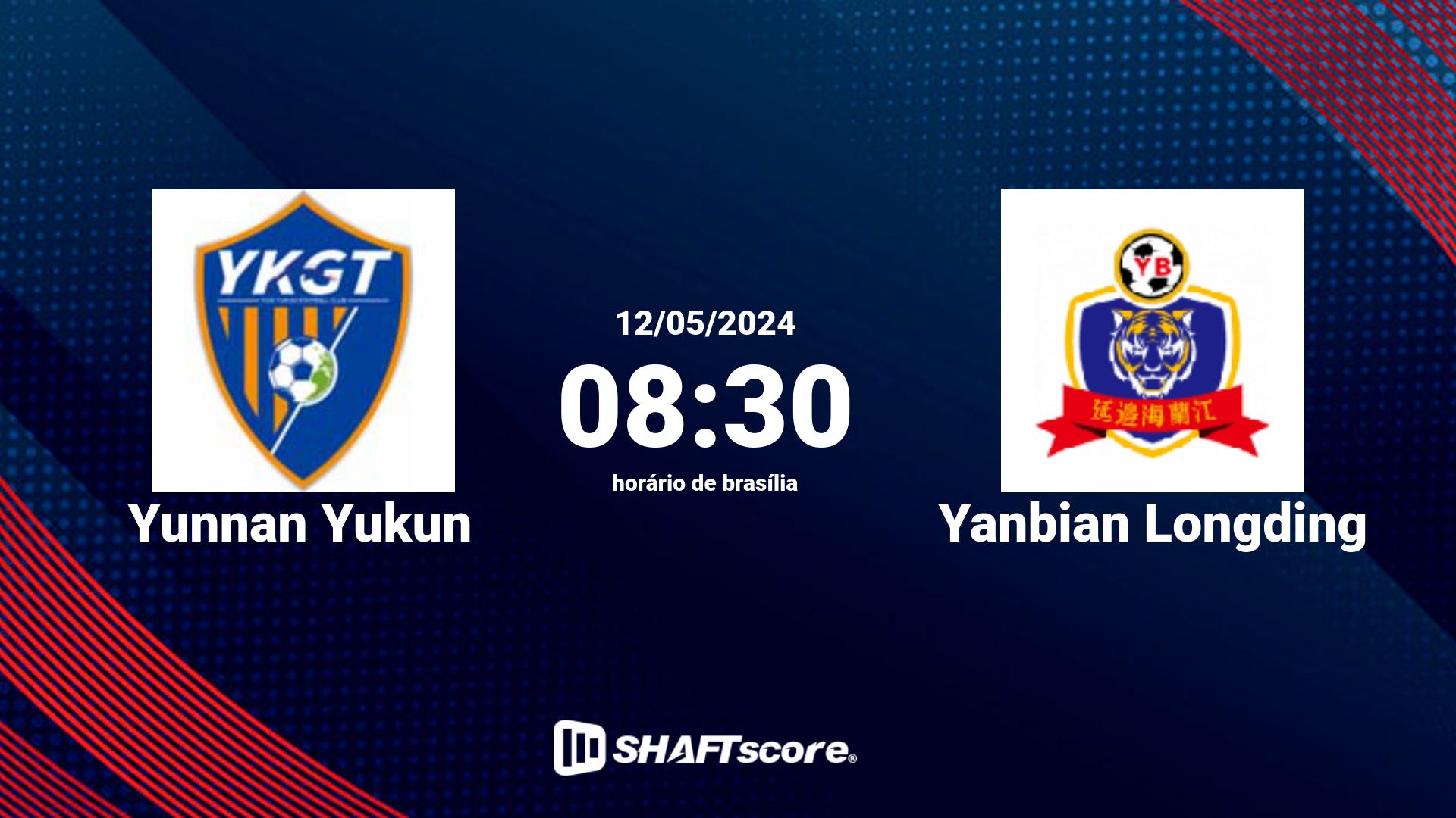 Estatísticas do jogo Yunnan Yukun vs Yanbian Longding 12.05 08:30