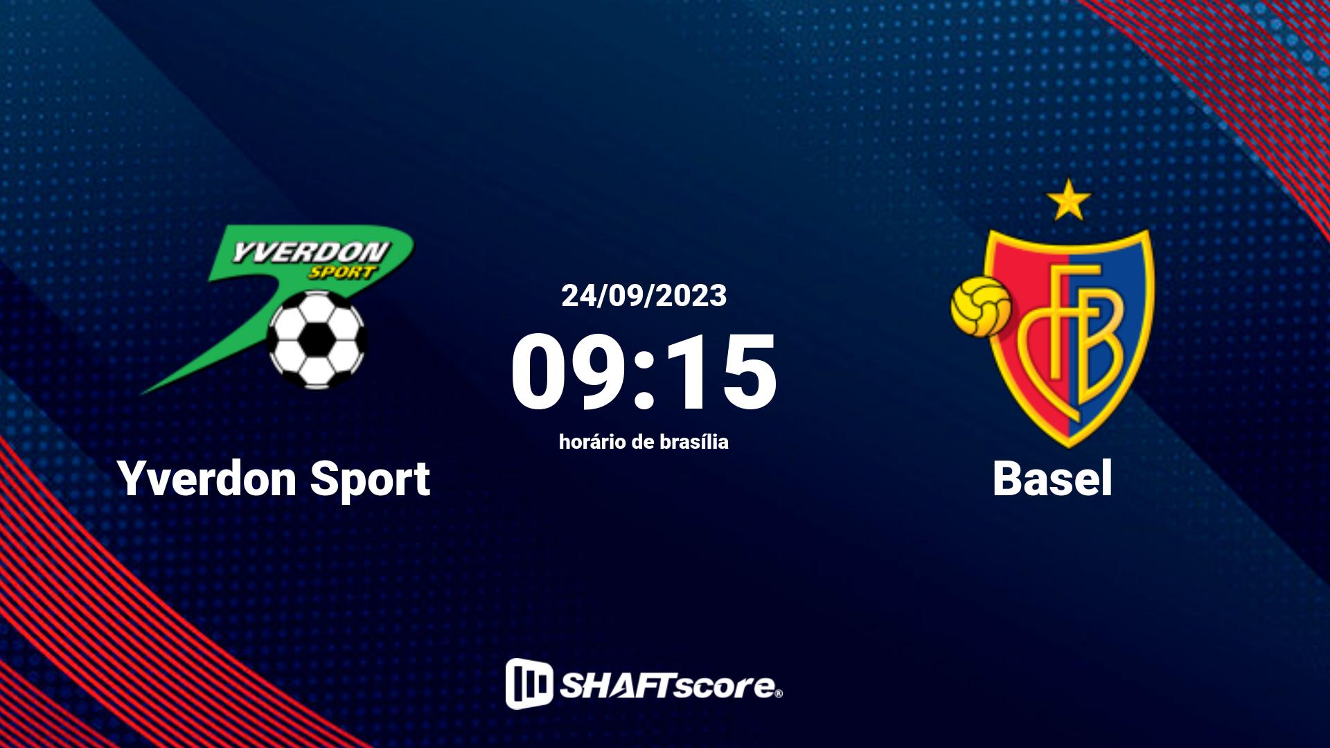 Estatísticas do jogo Yverdon Sport vs Basel 24.09 09:15
