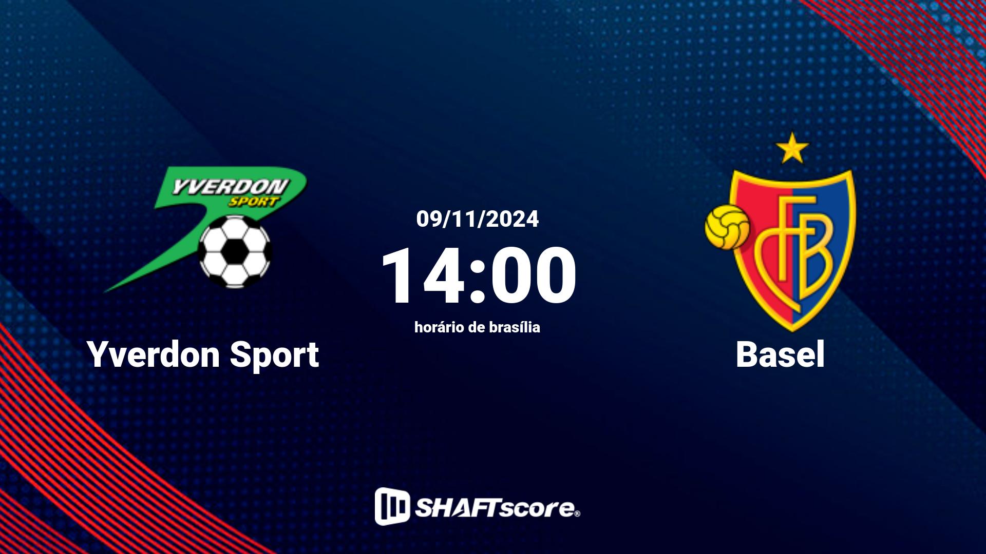 Estatísticas do jogo Yverdon Sport vs Basel 09.11 14:00