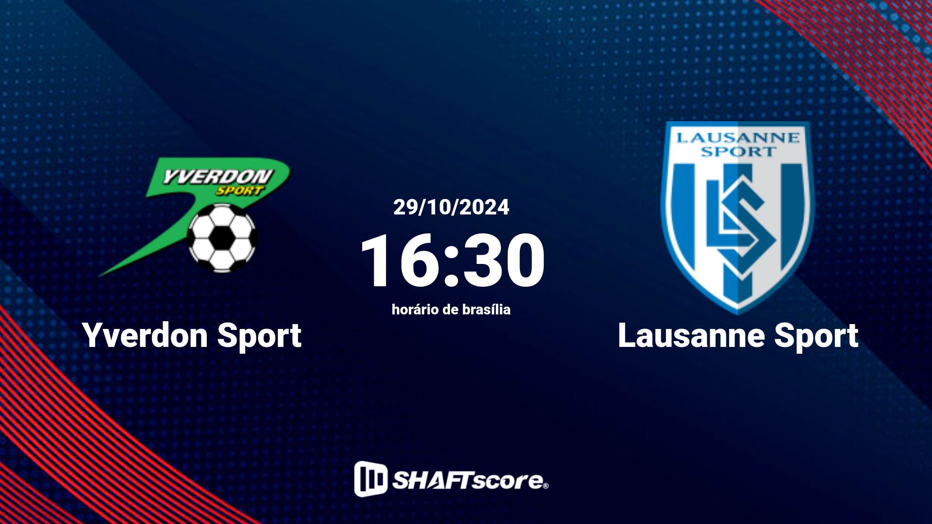 Estatísticas do jogo Yverdon Sport vs Lausanne Sport 29.10 16:30