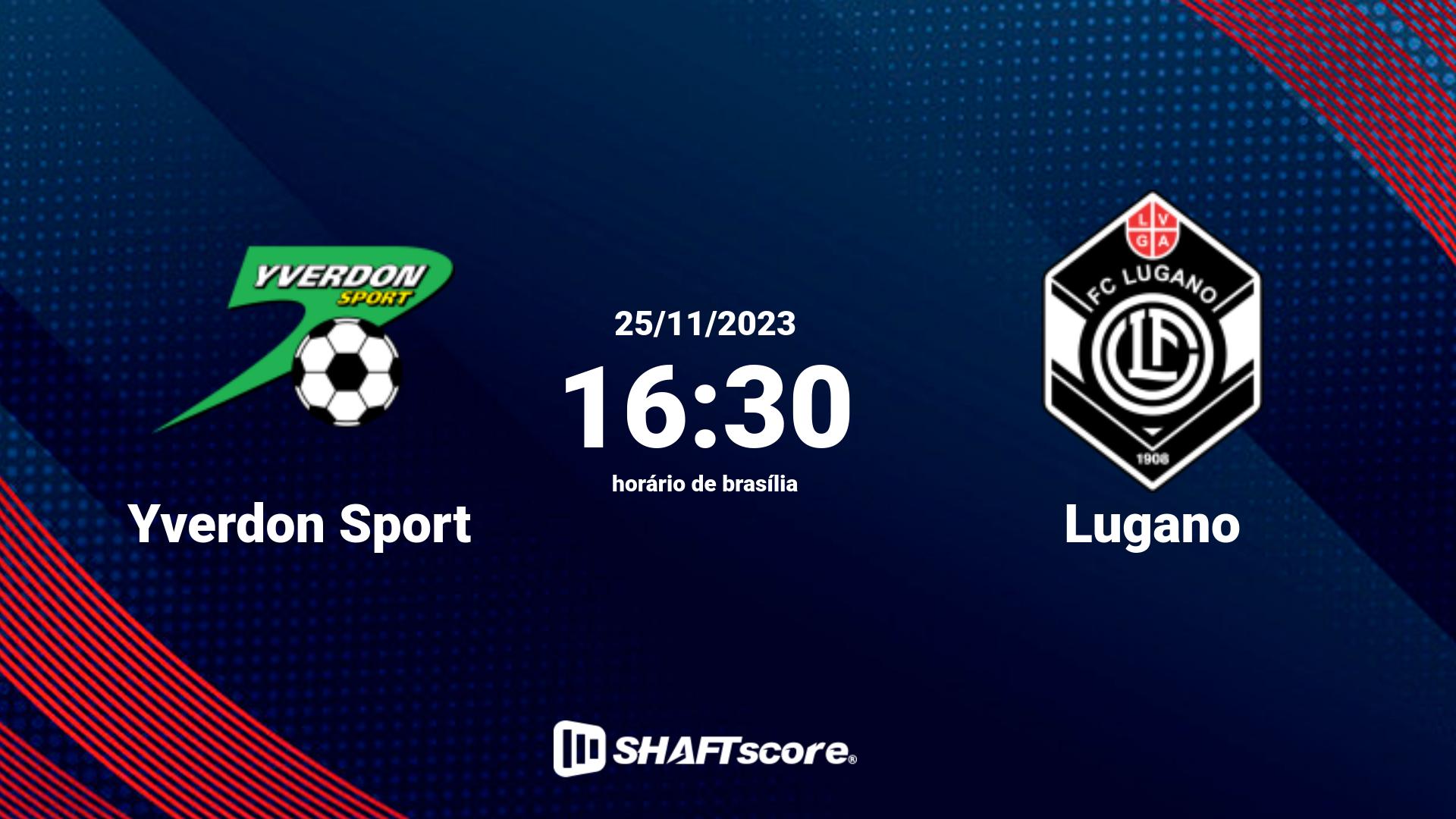 Estatísticas do jogo Yverdon Sport vs Lugano 25.11 16:30