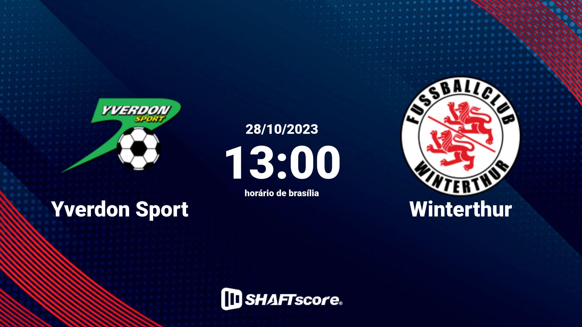 Estatísticas do jogo Yverdon Sport vs Winterthur 28.10 13:00