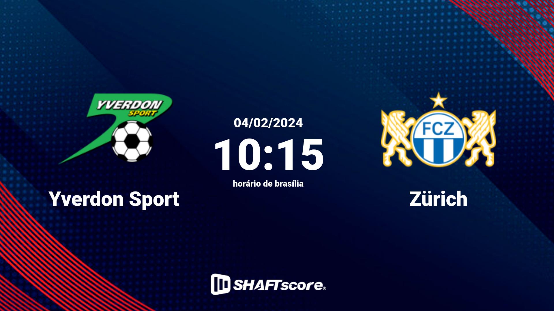 Estatísticas do jogo Yverdon Sport vs Zürich 04.02 10:15