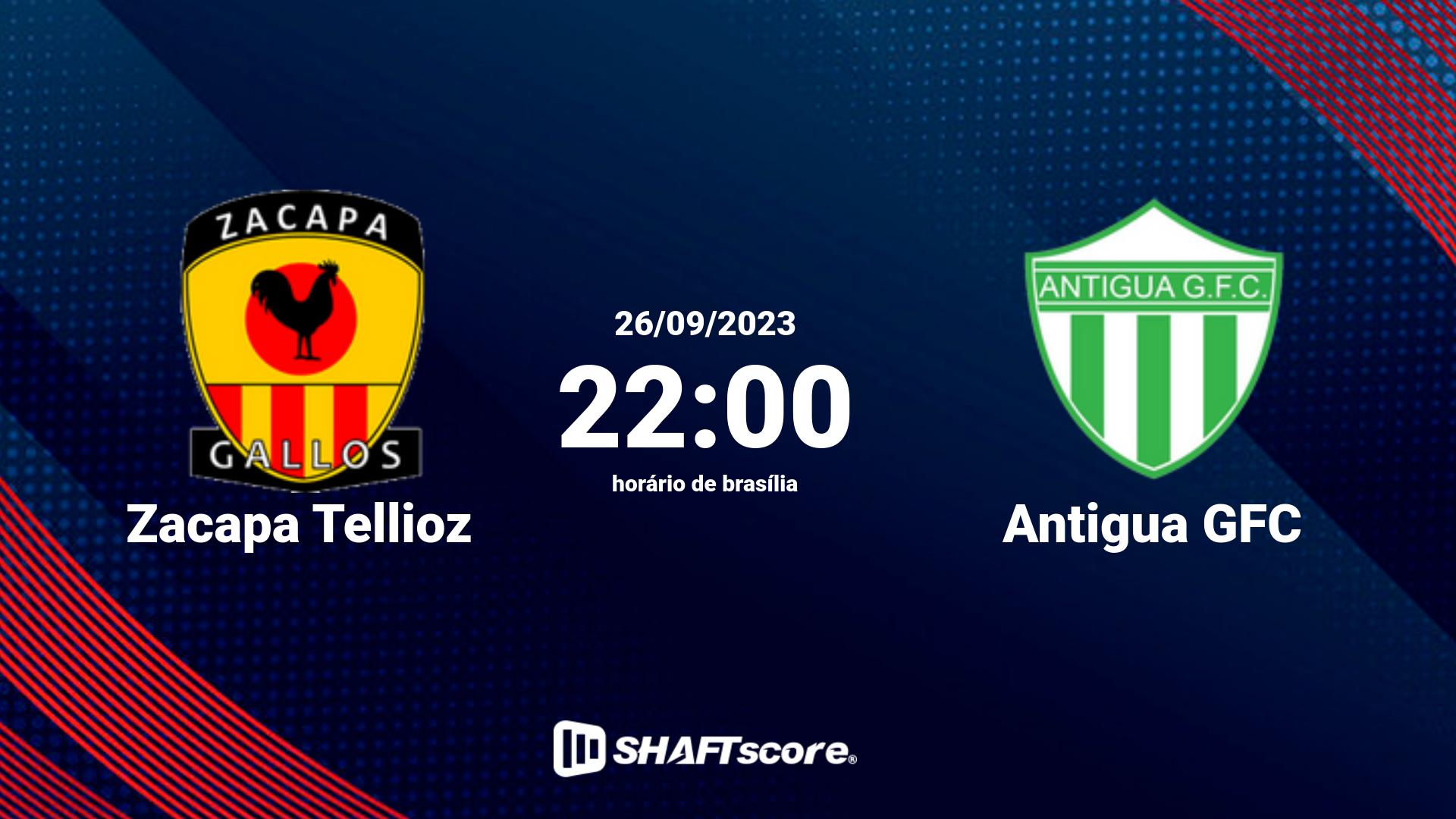 Estatísticas do jogo Zacapa Tellioz vs Antigua GFC 26.09 22:00