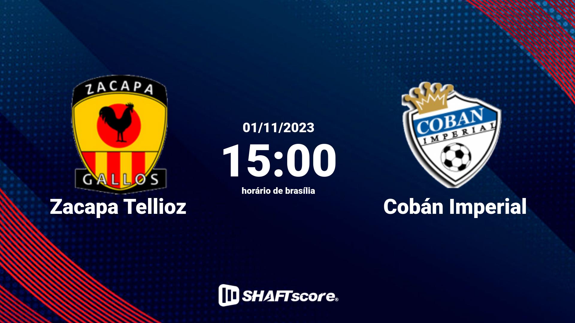 Estatísticas do jogo Zacapa Tellioz vs Cobán Imperial 01.11 15:00