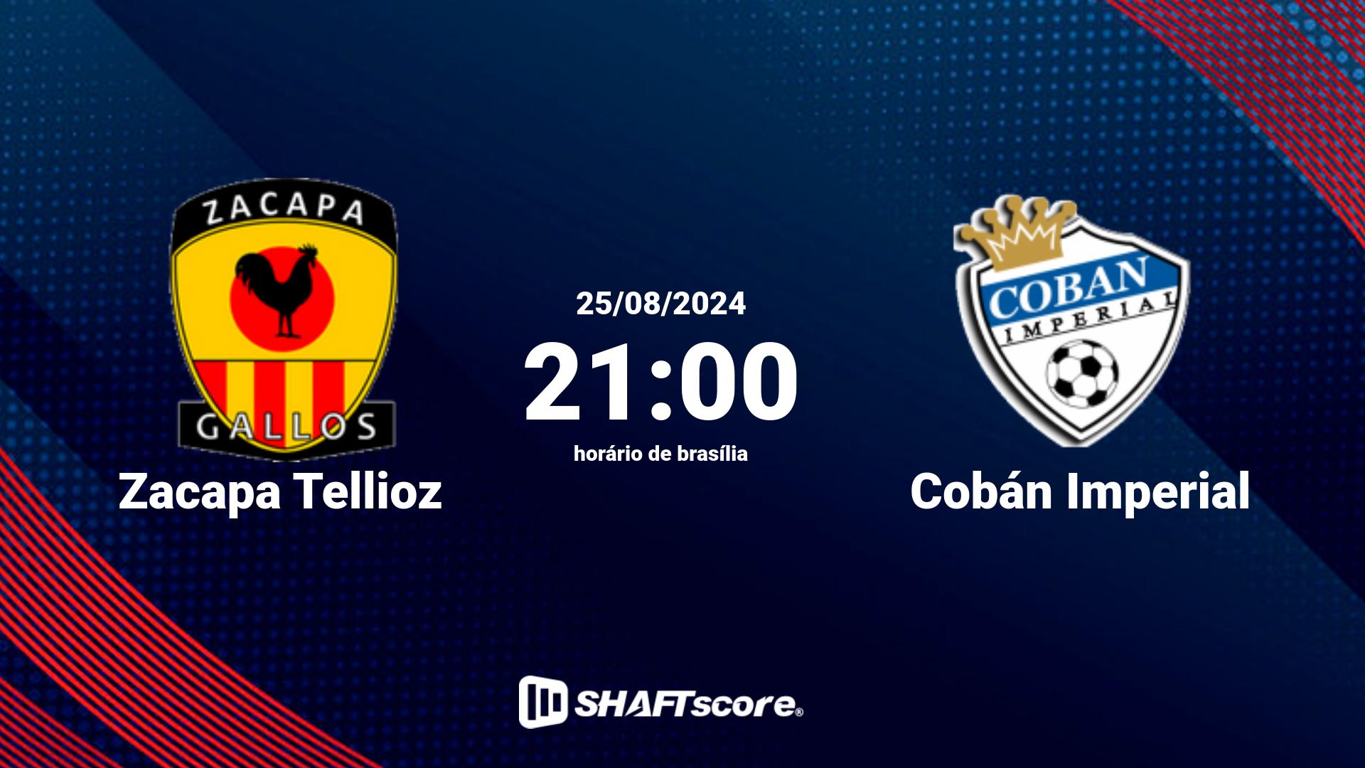 Estatísticas do jogo Zacapa Tellioz vs Cobán Imperial 25.08 21:00