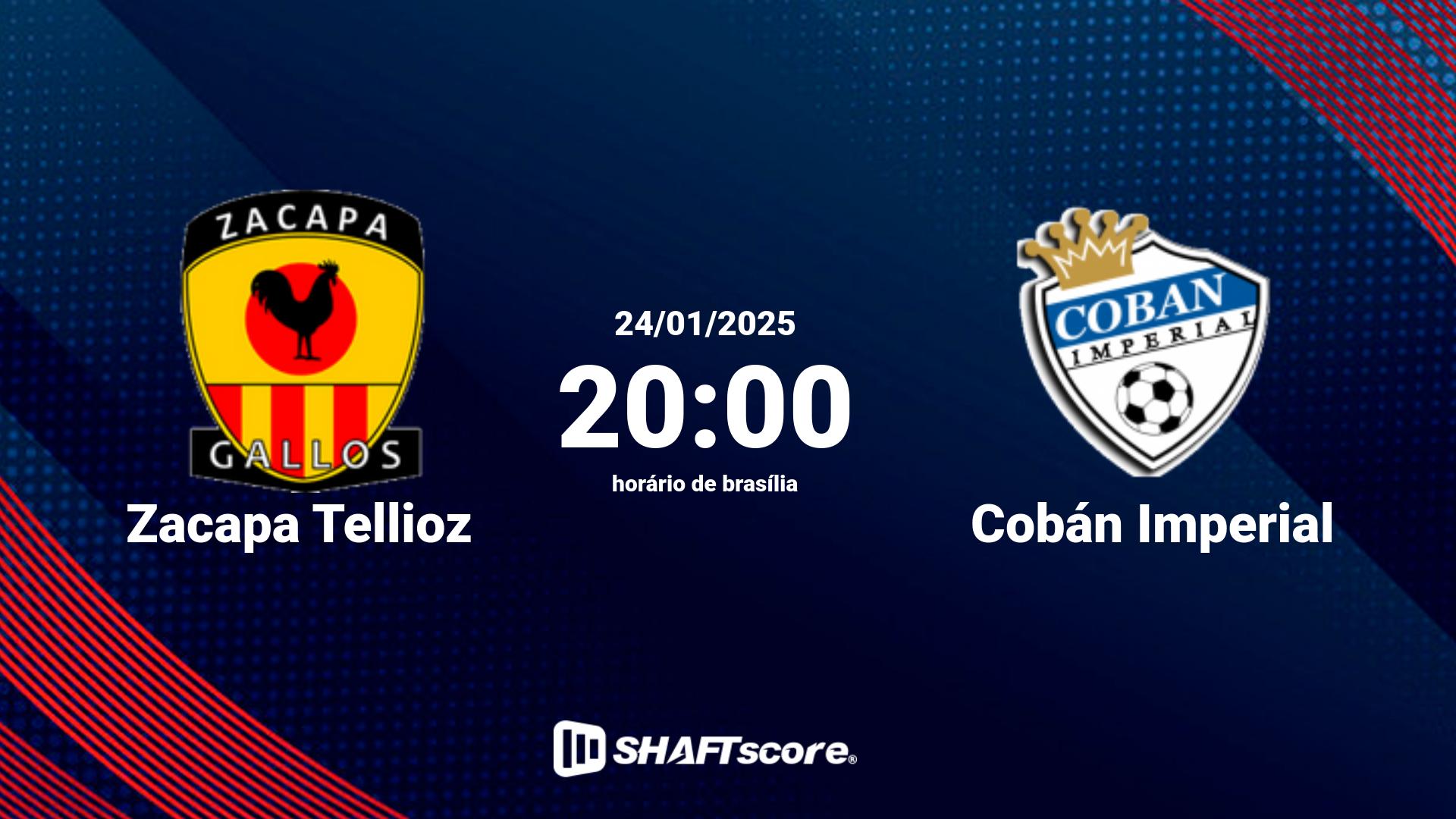 Estatísticas do jogo Zacapa Tellioz vs Cobán Imperial 24.01 20:00