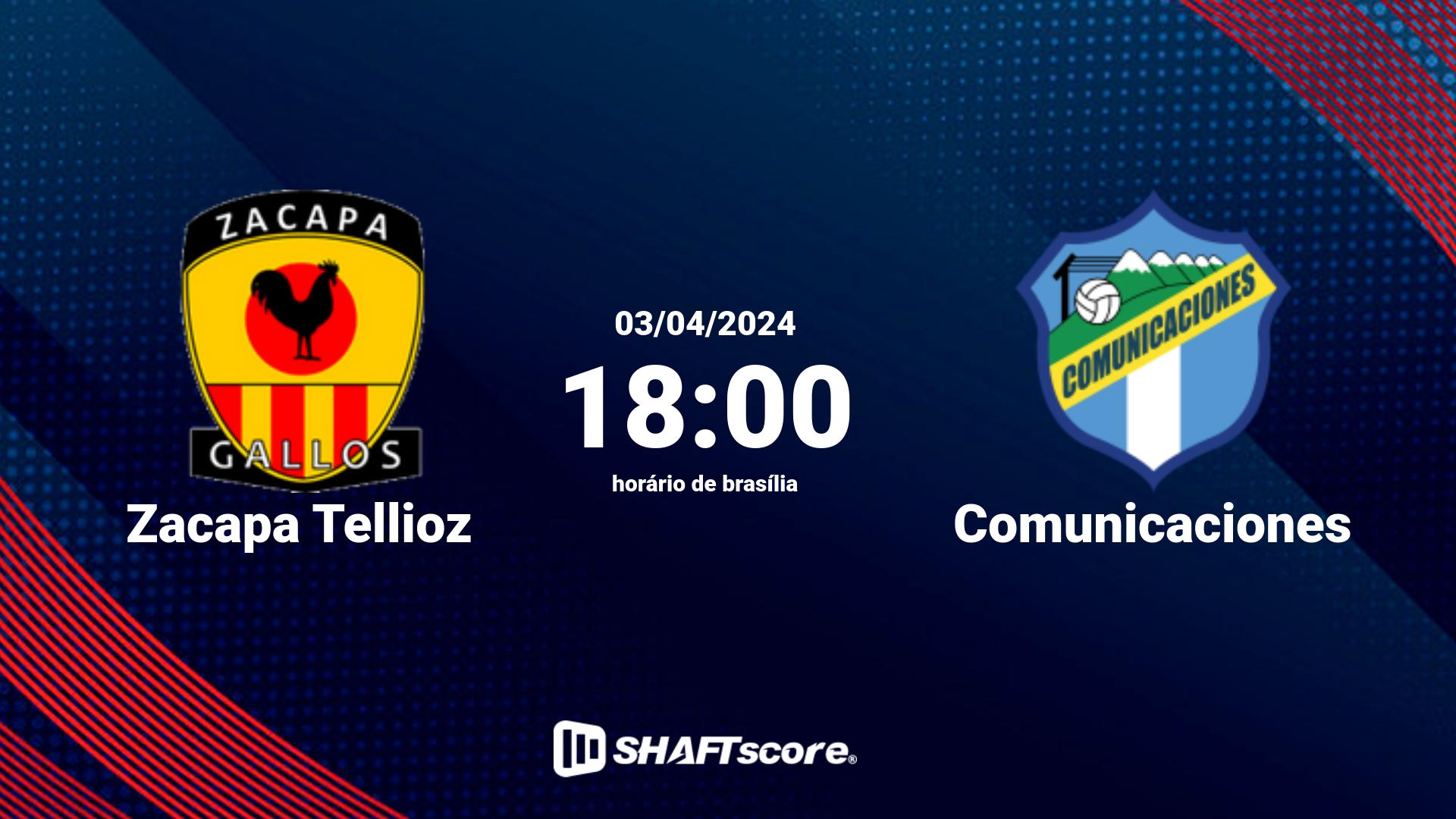 Estatísticas do jogo Zacapa Tellioz vs Comunicaciones 03.04 18:00