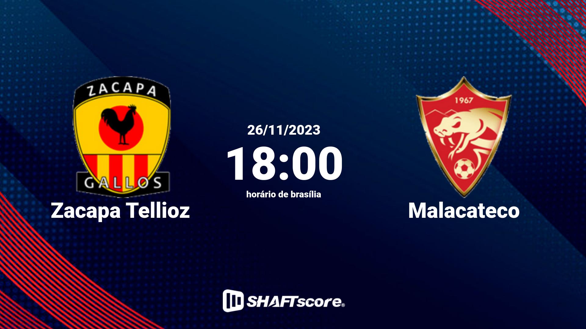 Estatísticas do jogo Zacapa Tellioz vs Malacateco 26.11 18:00