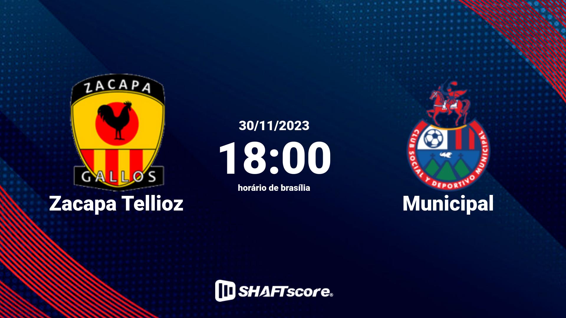 Estatísticas do jogo Zacapa Tellioz vs Municipal 30.11 18:00