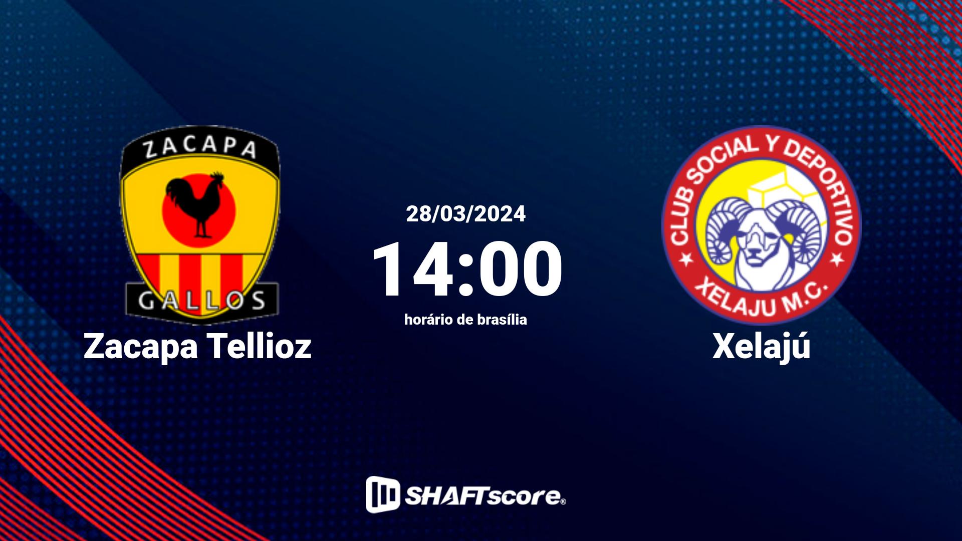 Estatísticas do jogo Zacapa Tellioz vs Xelajú 28.03 14:00