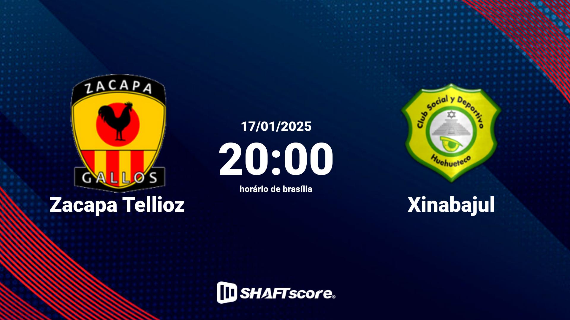 Estatísticas do jogo Zacapa Tellioz vs Xinabajul 17.01 20:00