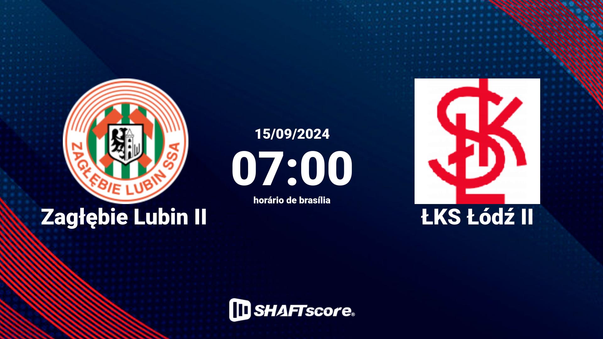 Estatísticas do jogo Zagłębie Lubin II vs ŁKS Łódź II 15.09 07:00