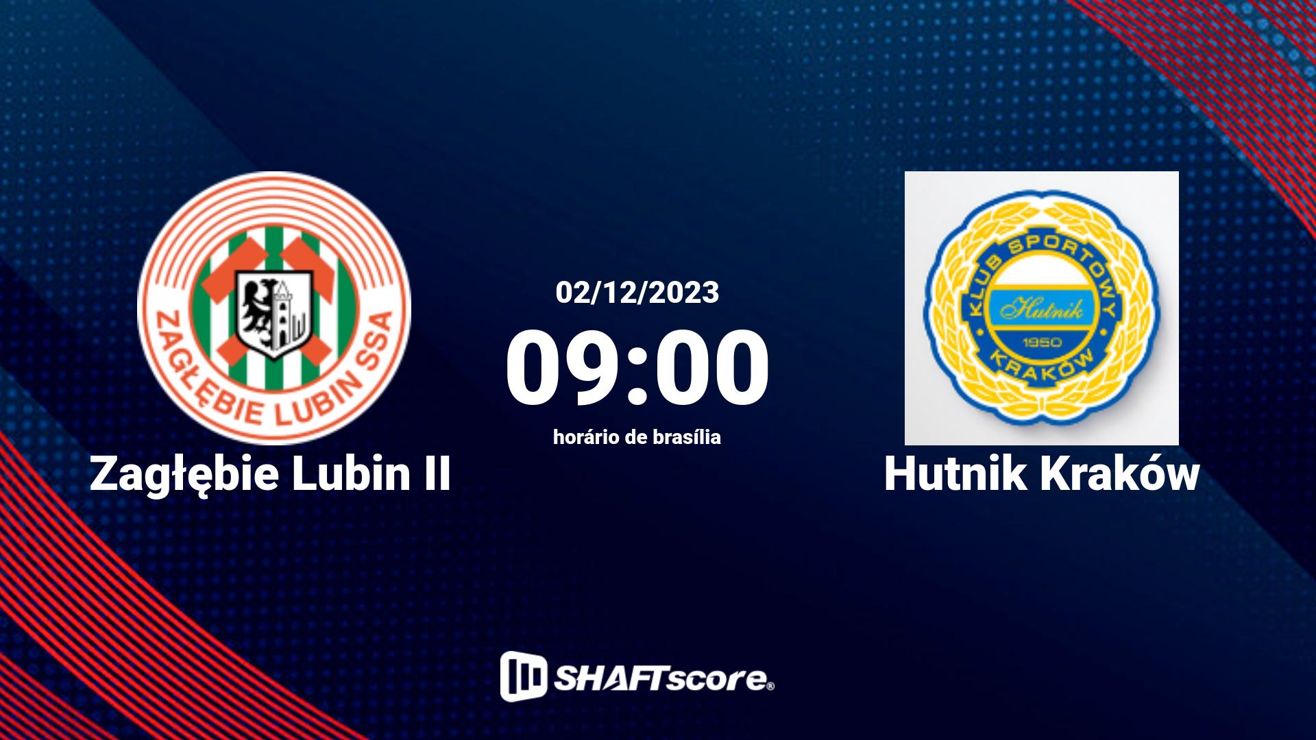 Estatísticas do jogo Zagłębie Lubin II vs Hutnik Kraków 02.12 09:00